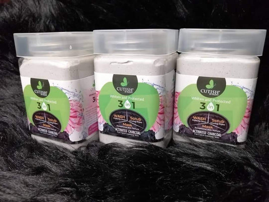 CUTISH 3 IN 1 CHARCOAL JAR (300 GRAM)