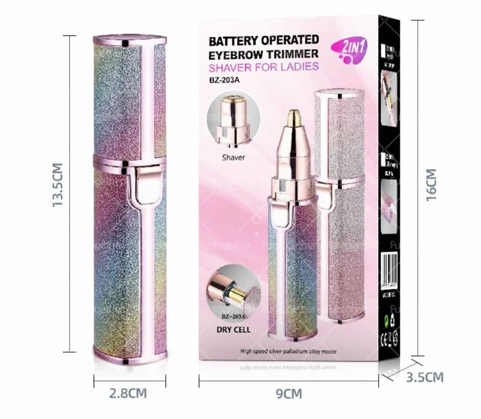 Rechargeable Flawless 2 in 1 Eye Brow And Facial Hair Remover Machine,
