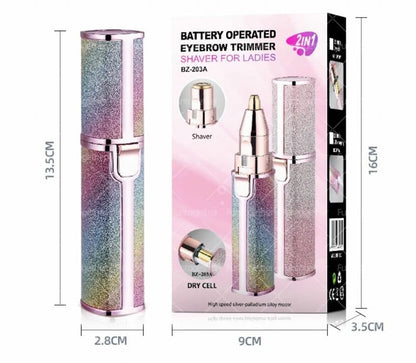Rechargeable Flawless 2 in 1 Eye Brow And Facial Hair Remover Machine,