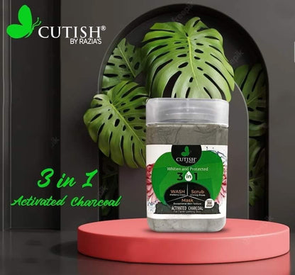 CUTISH  3 IN 1 CHARCOAL  JAR (300 GRAM)