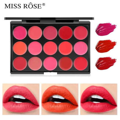 MISS ROSE 15 Colors Lipstick Palette
