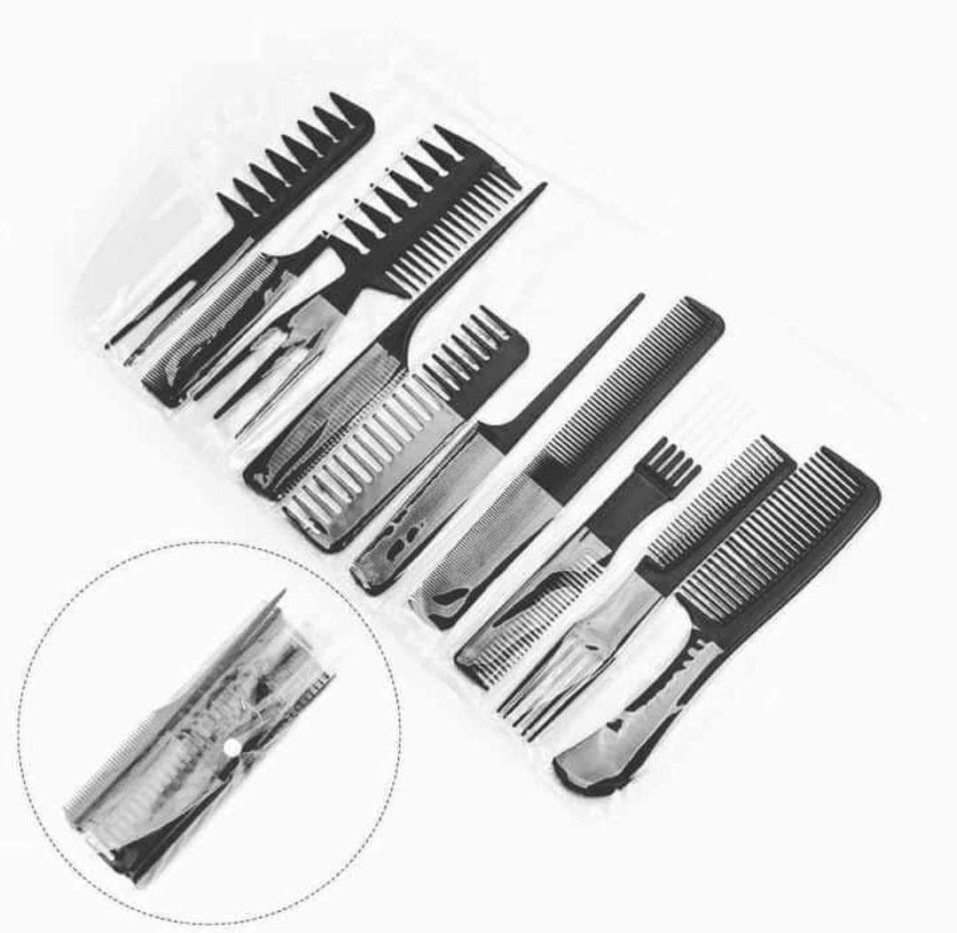Professional Hair Comb Set (10 Piece)