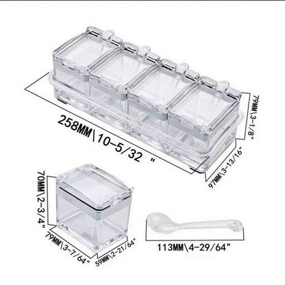 4PCS CRYSTAL SPICE BOX