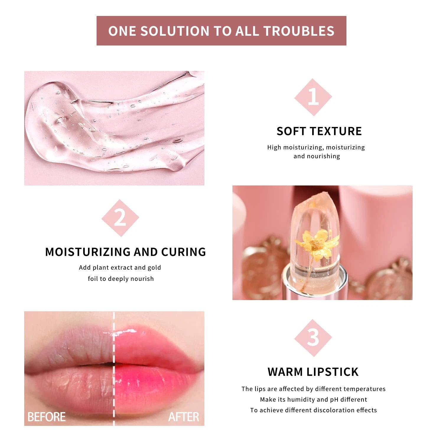 Crystal Flower Jelly Lipstick