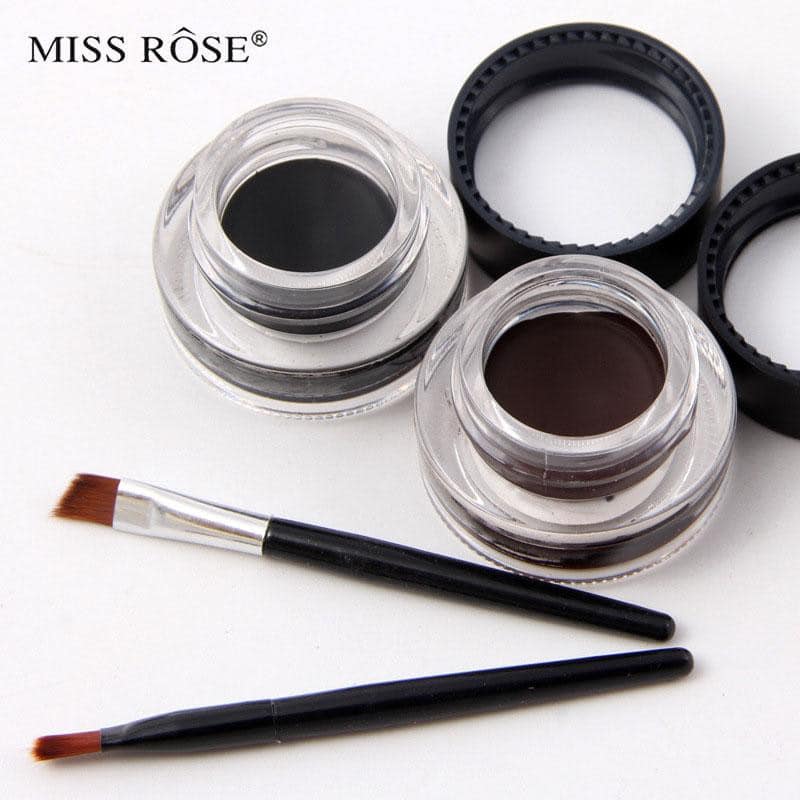 MISS ROSE Gel Eyeliner 2 color set Black and Brown