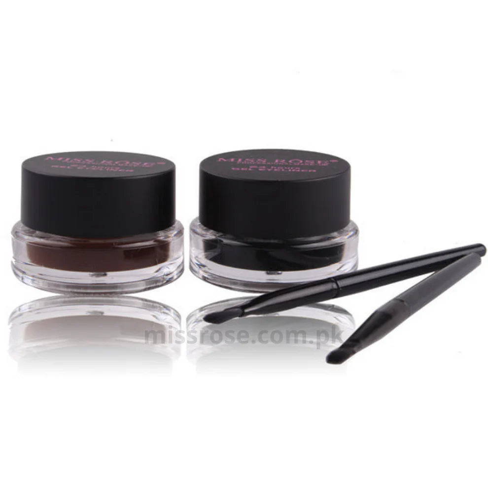 MISS ROSE Gel Eyeliner 2 color set Black and Brown
