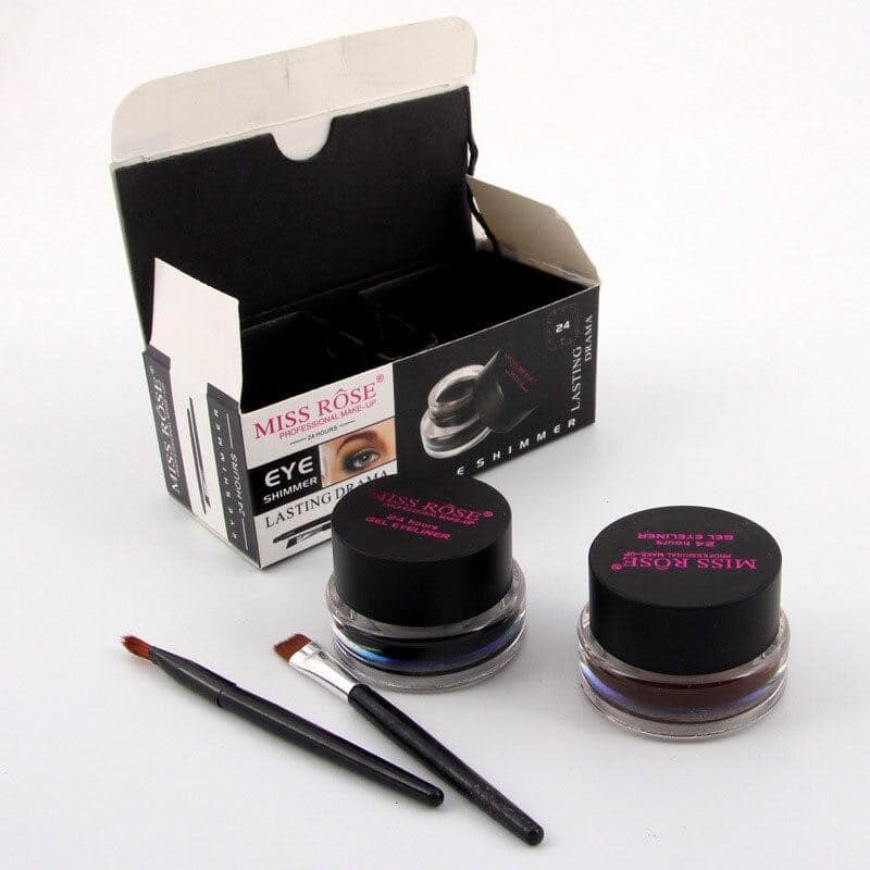 MISS ROSE Gel Eyeliner 2 color set Black and Brown