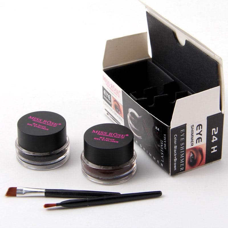 MISS ROSE Gel Eyeliner 2 color set Black and Brown