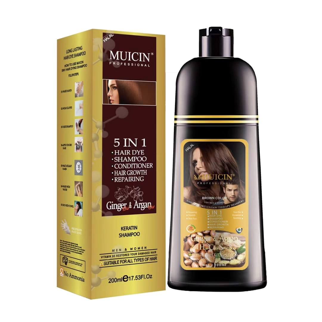 MUICIN - 5 in 1 Hair Color Shampoo With Ginger & Argan Oil