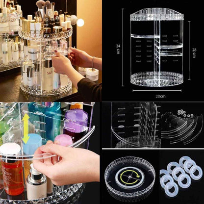 Diamond Cut Design 360° Rotating Cosmetic Organize