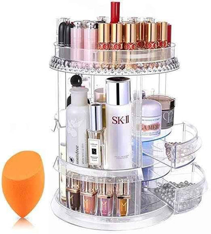 Diamond Cut Design 360° Rotating Cosmetic Organize