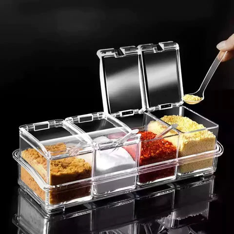 4PCS CRYSTAL SPICE BOX