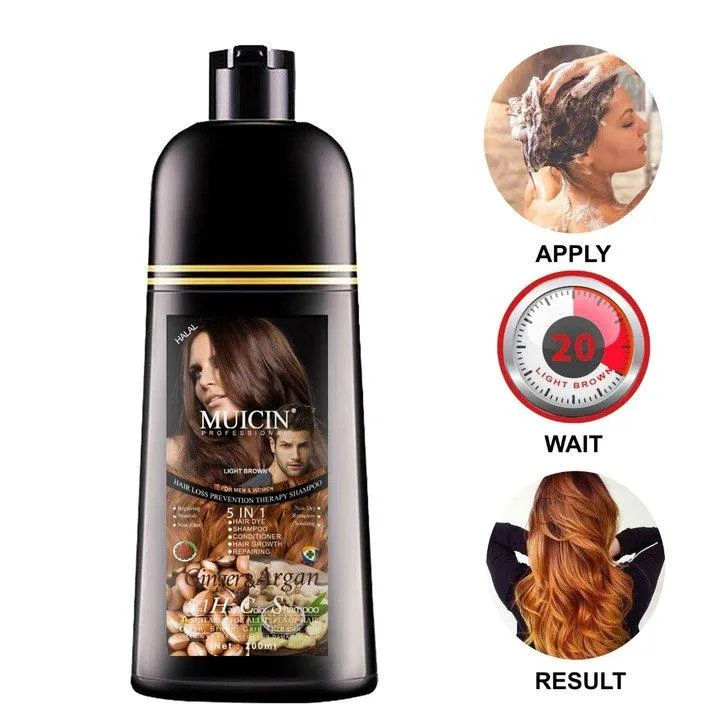 MUICIN - 5 in 1 Hair Color Shampoo With Ginger & Argan Oil - Image 7