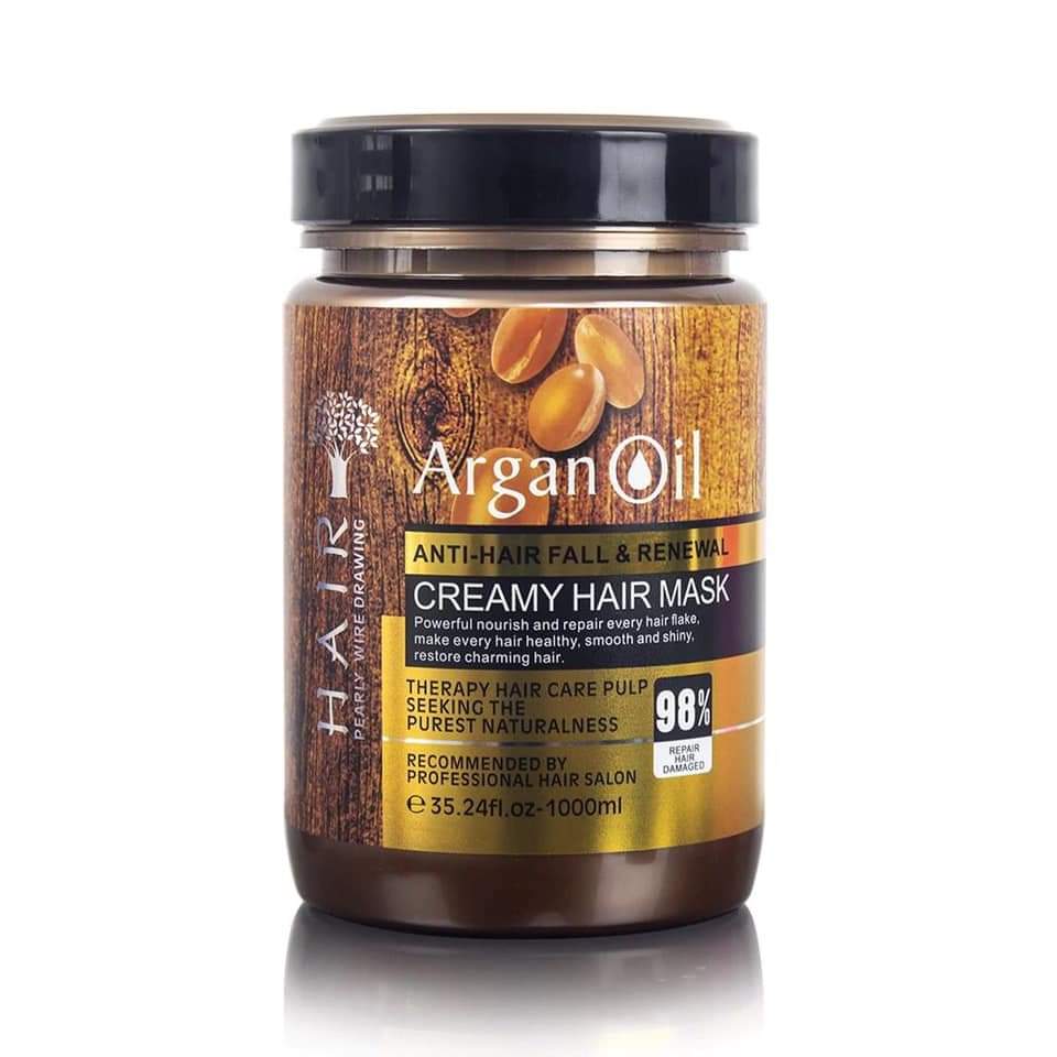 Argan Oil Creamy Hair Mask For Soft Silky Hair ( premium quality ) 1000ml - Image 4