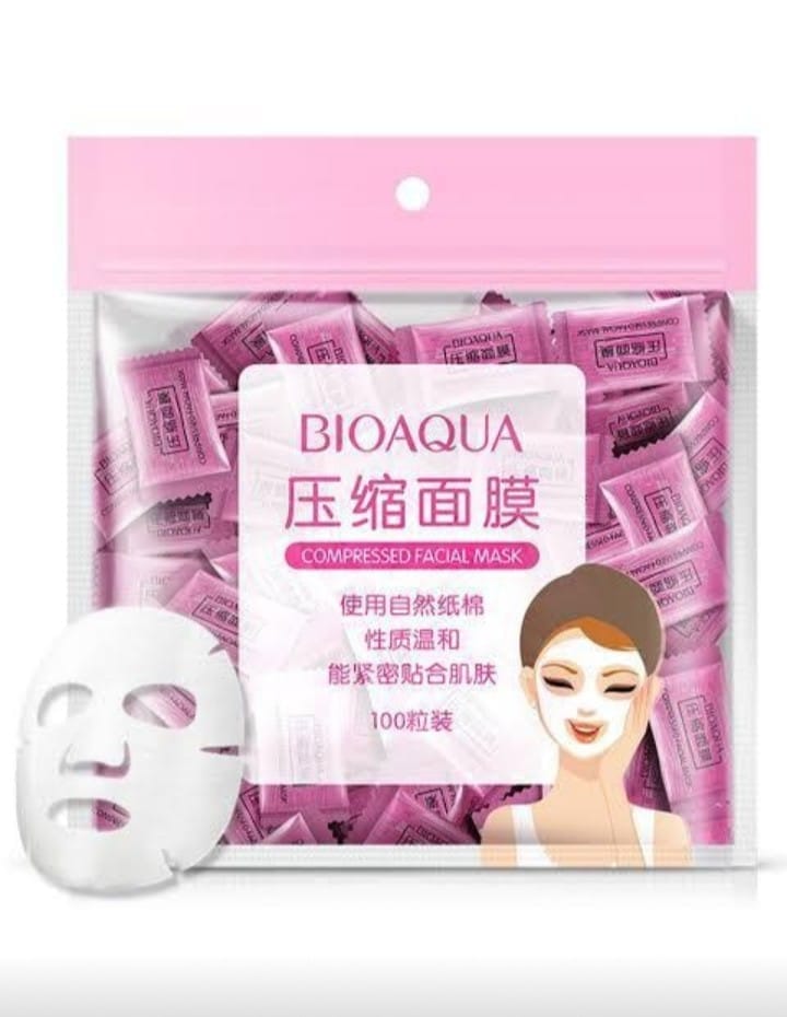 Bioaqua Compressed Facial Mask pack of 100 sheets - Image 3