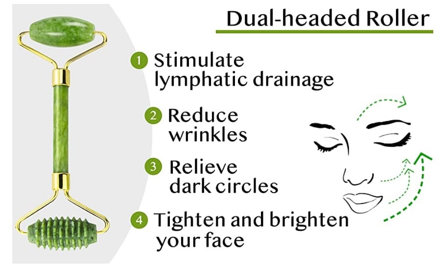 3 in 1 Jade Roller and Gua Sha Scraper Set