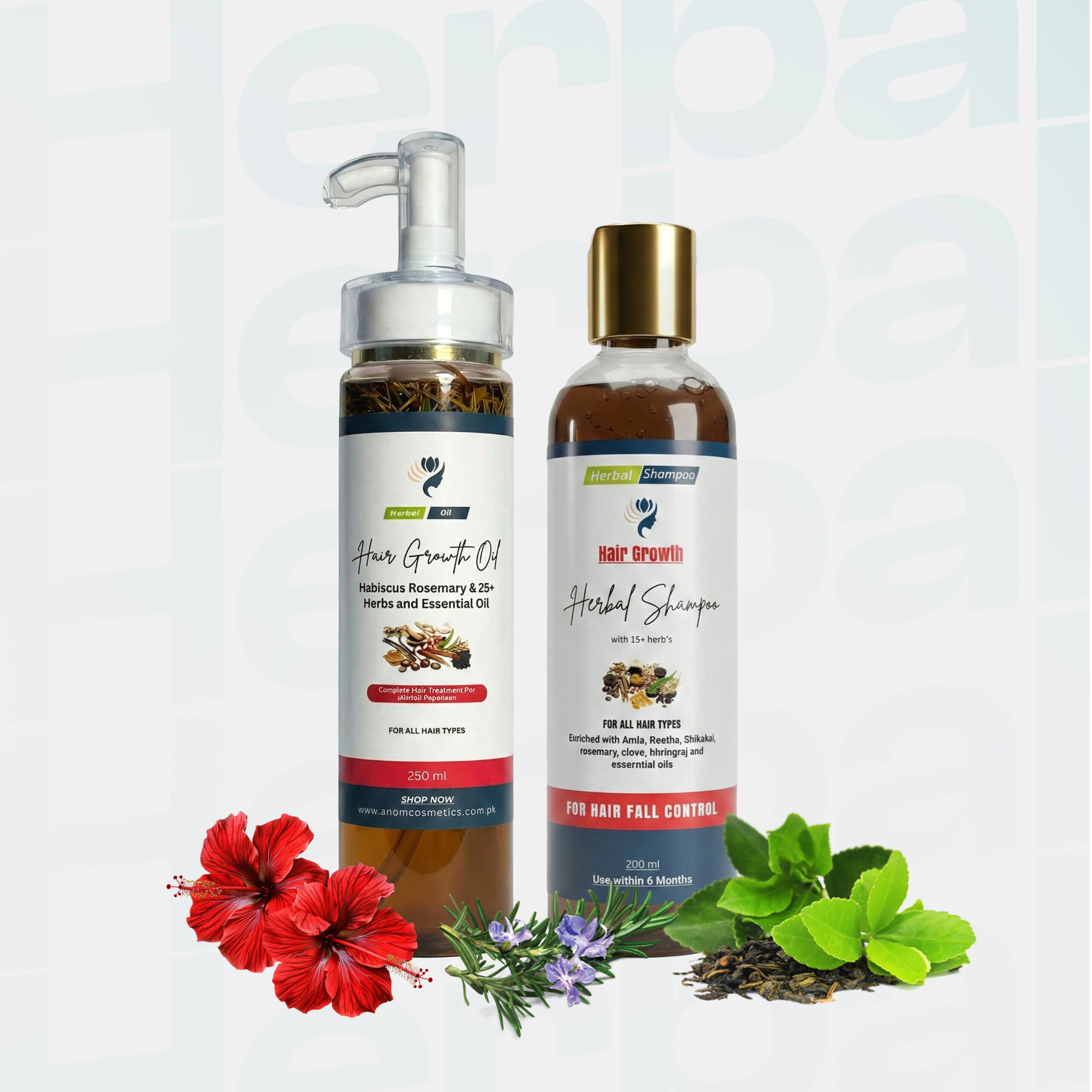 Hair Growth Oil by Anum + Herbal Shampoo